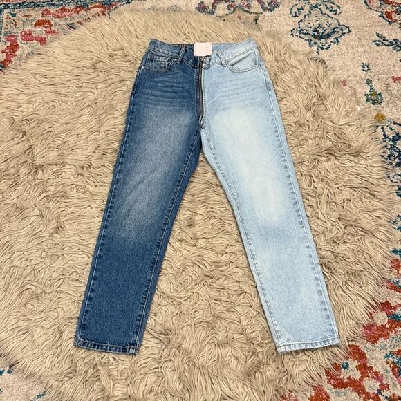 Revice Yin Yang Tokyo Wash Crops Full Zip 2 Toned Jeans Size 26 - Picture 3 of 9